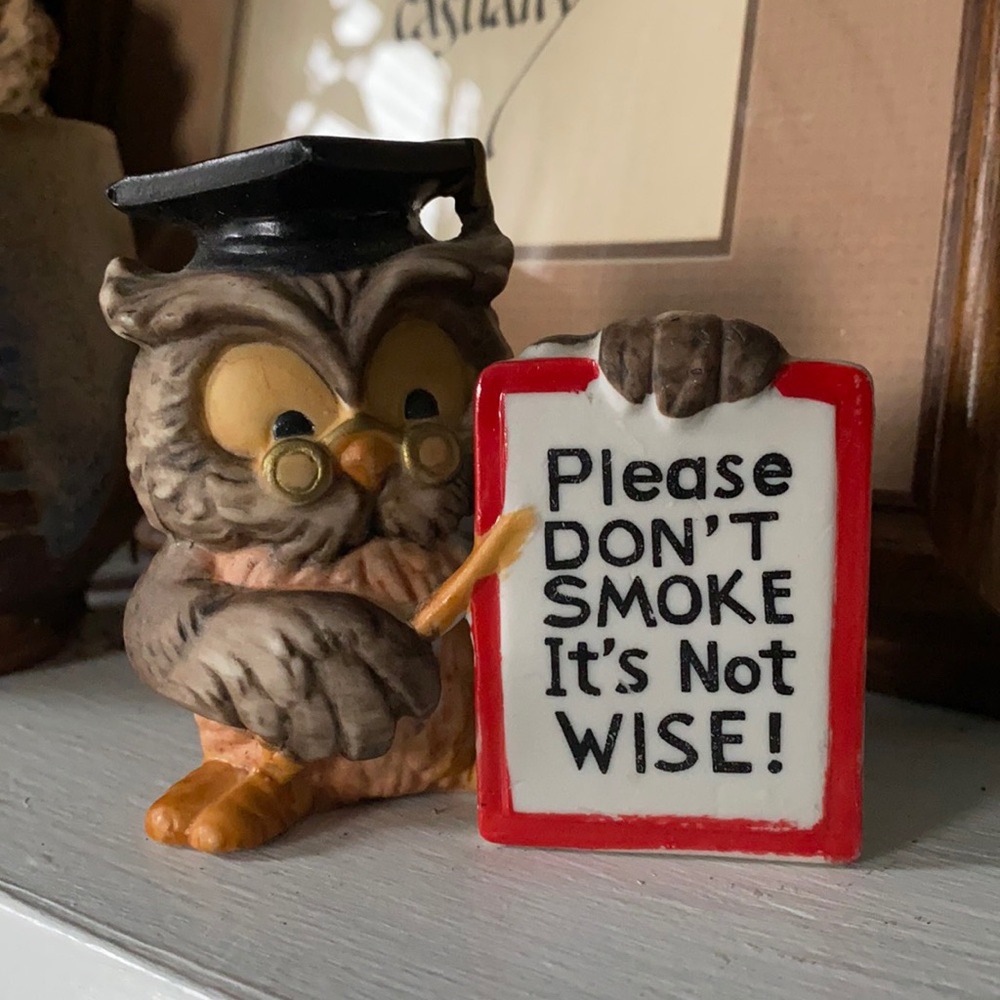 Vintage 1970’s “Don’t Smoke” Owl Nic Nac